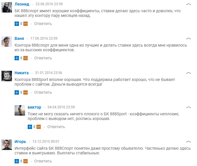 Отзывы БК 888