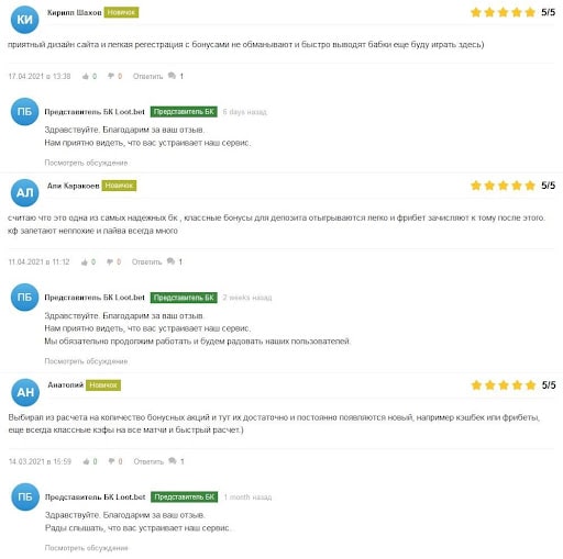Отзывы о зеркале БК Lootbet Bk-info