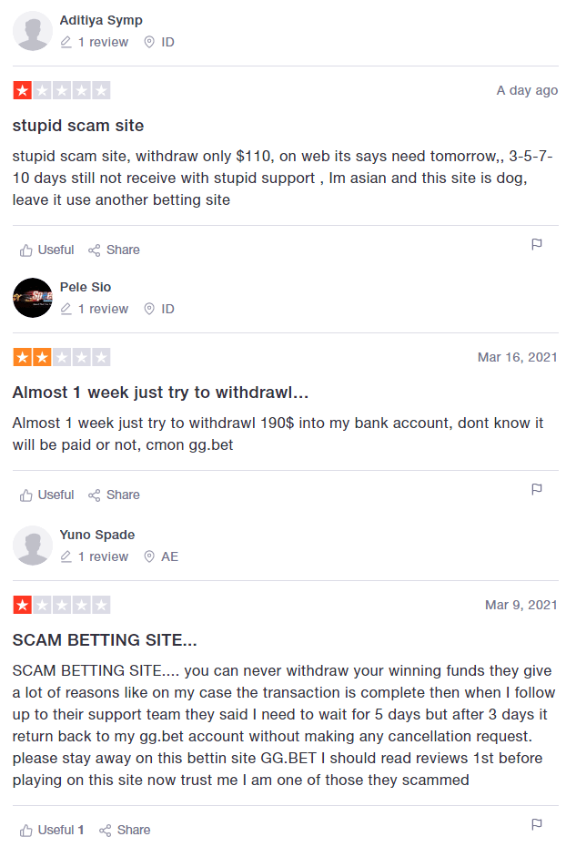 Отзывы БК GGBet