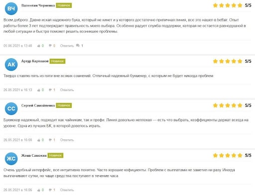 Отзывы о зеркале Betfair
